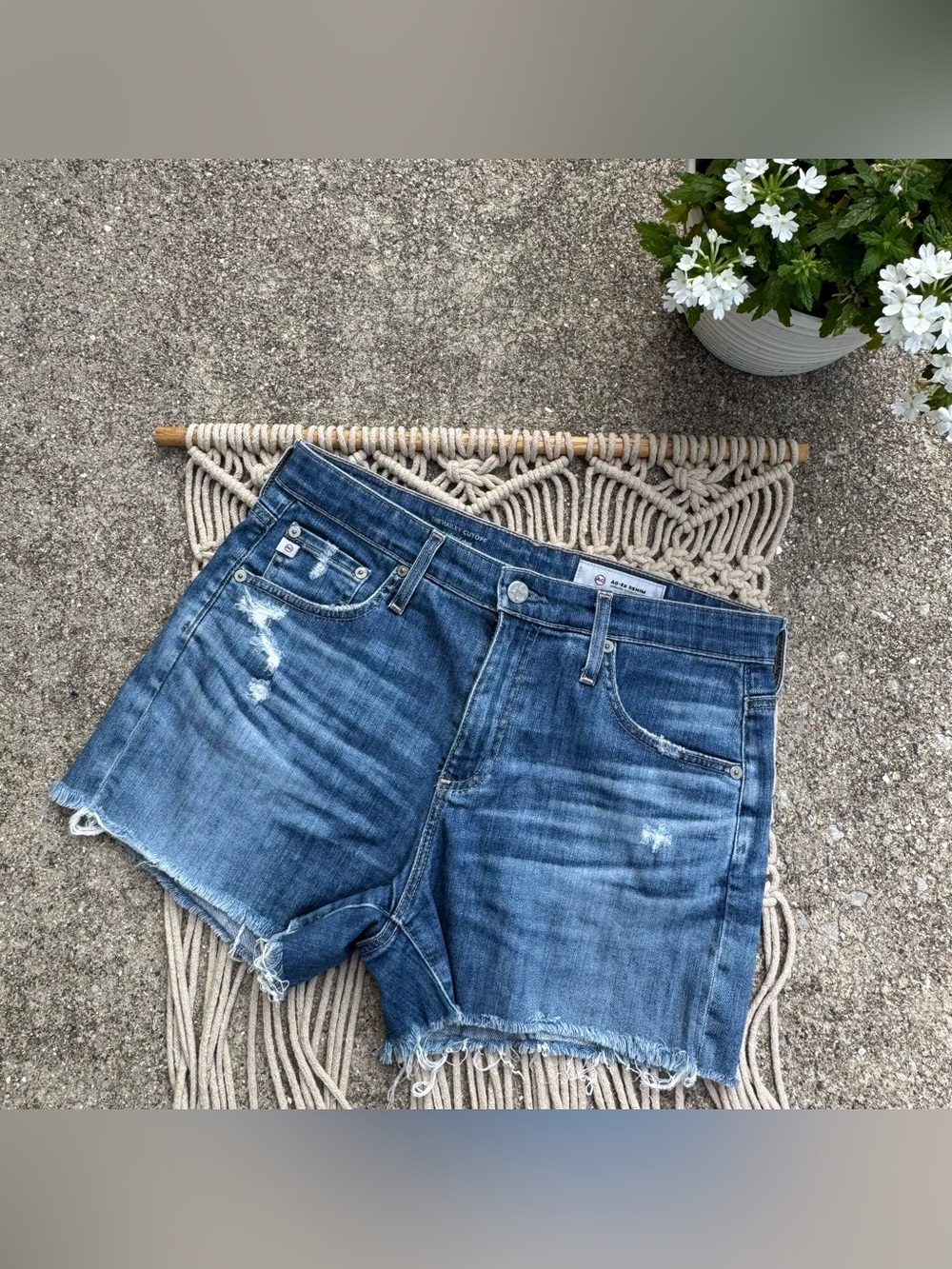 AG Distressed Jean Shorts Size 28